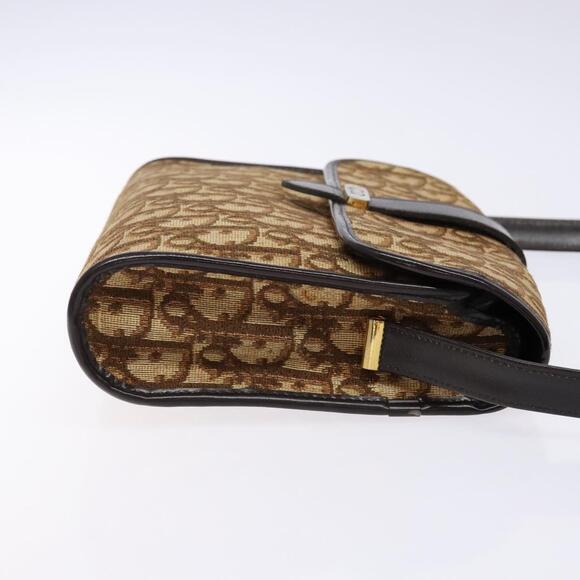 DIOR Trotter Canvas Shoulder Bag Brown Gold - Picture 4 of 12